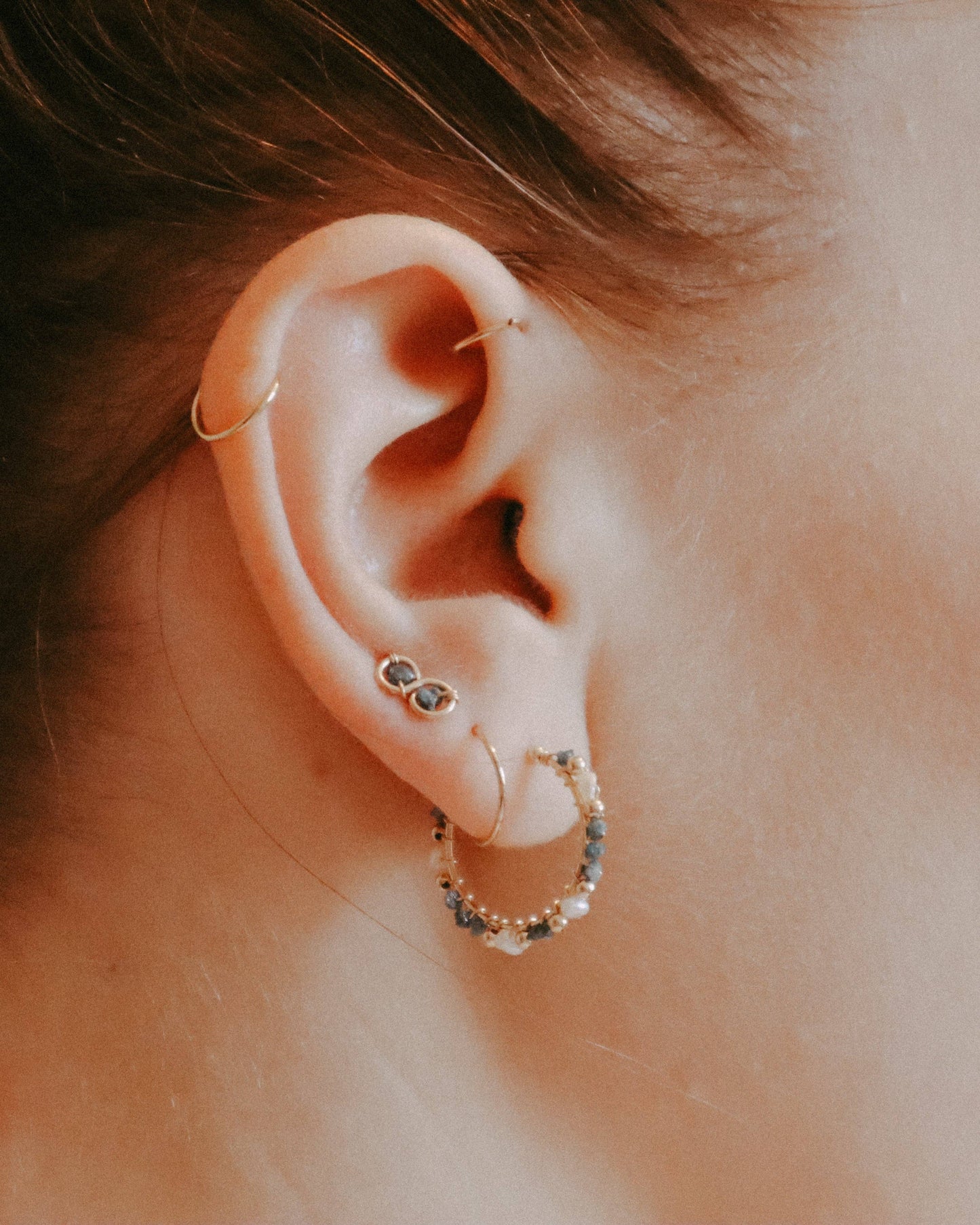 Eden - diamant bleu: Or / Perle de culture / Paire - DupontDupont