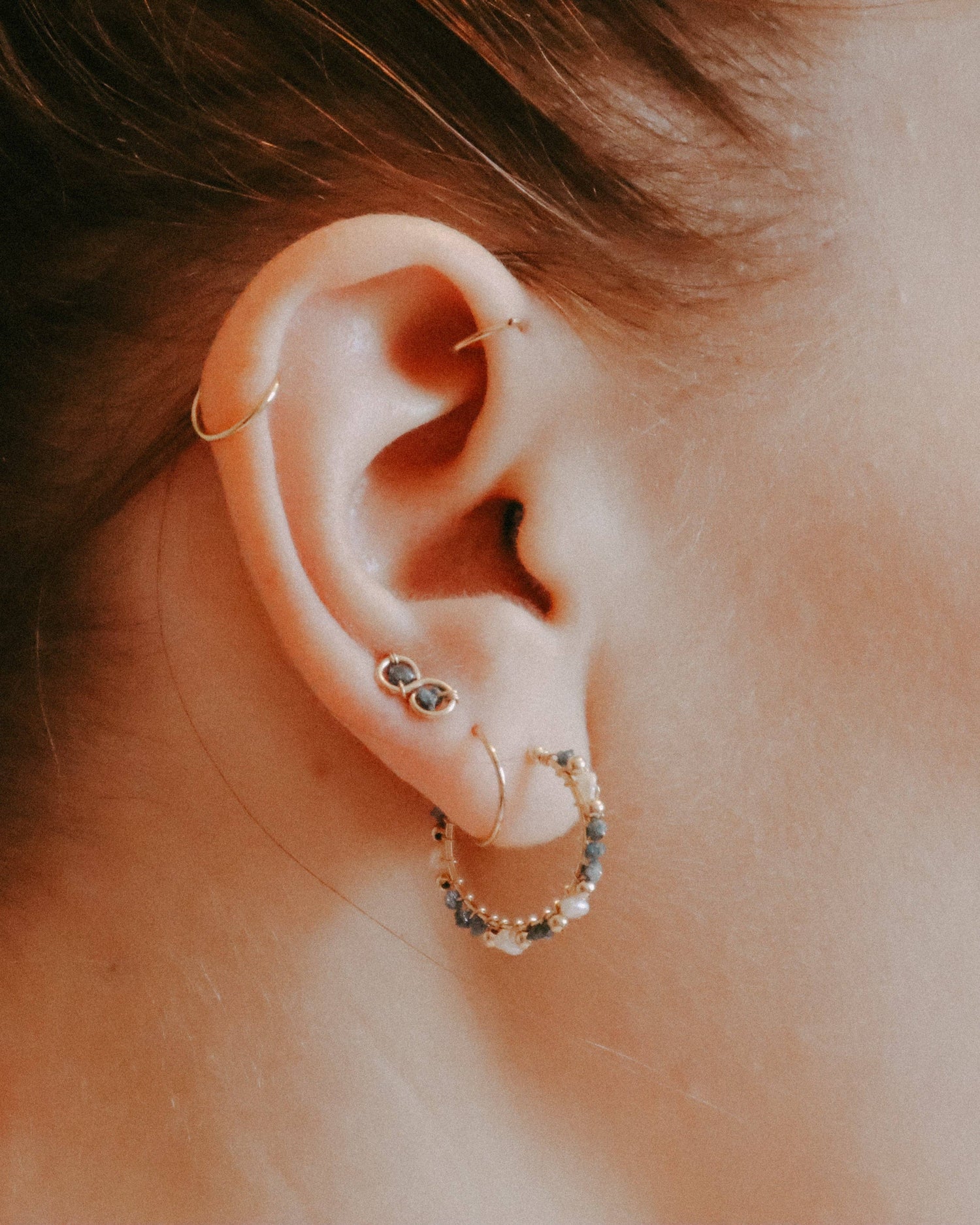 Eden - diamant bleu: Or / Perle de culture / Paire - DupontDupont