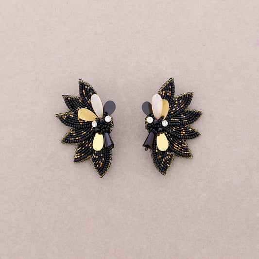 Boucles d'oreilles Wing Sequin: Noir