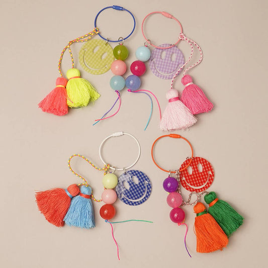 Breloque de sac porte-clés Happy Face