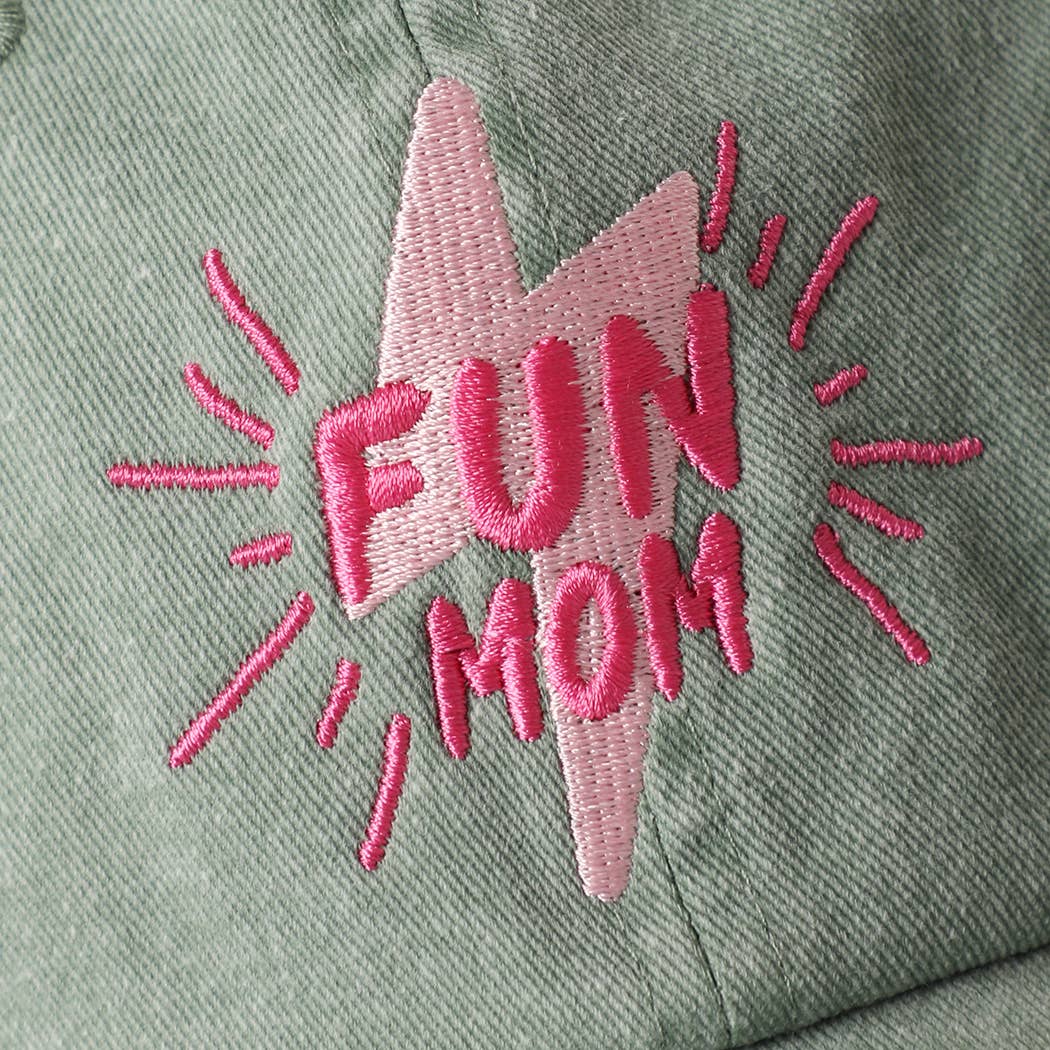 Casquette coton brodée « FUN MOM » Vert