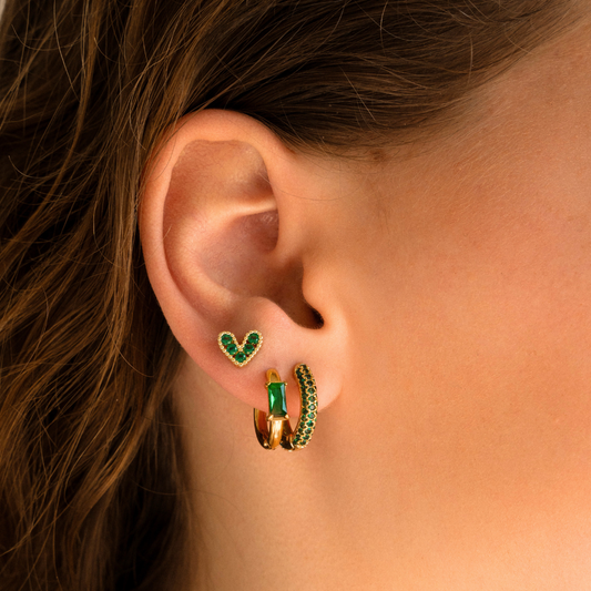 Clous d'oreilles cœur vert - DupontDupont