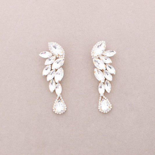 Boucles d'oreilles plumes cristal