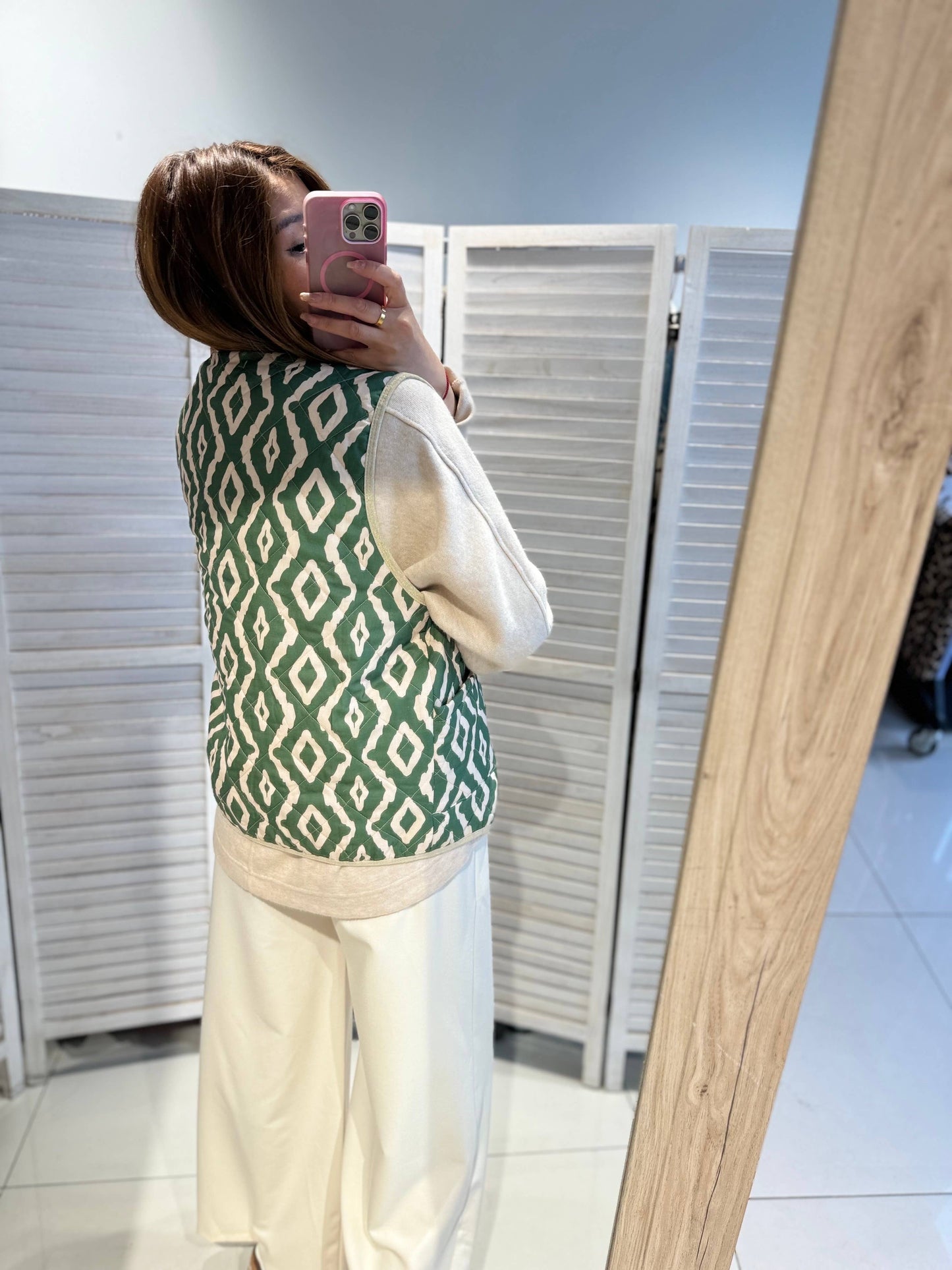 Gilet Imprimé Chic - gia044vert