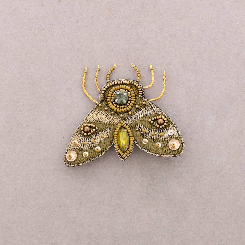 Broche Papillon Paillettes Or