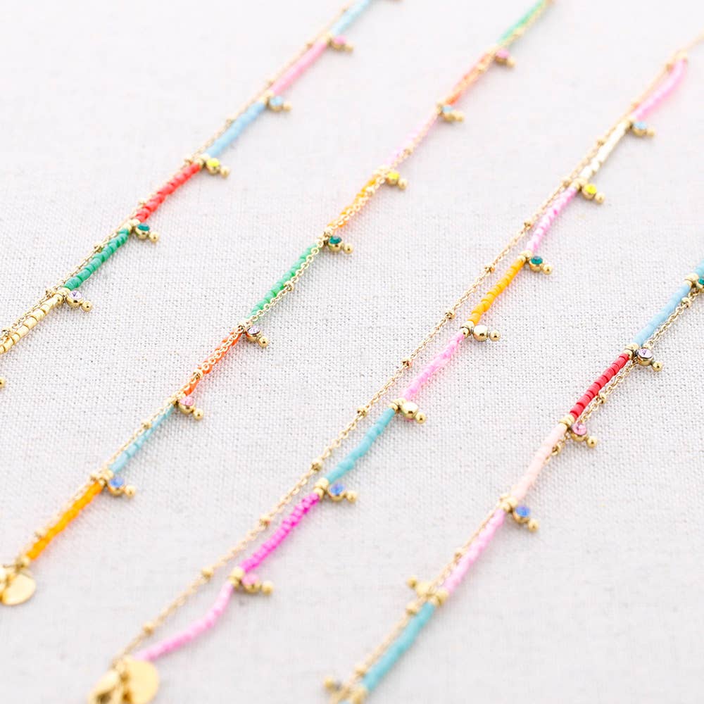 Bracelet de cheville en acier Miyuki à double perles: Combiné 4