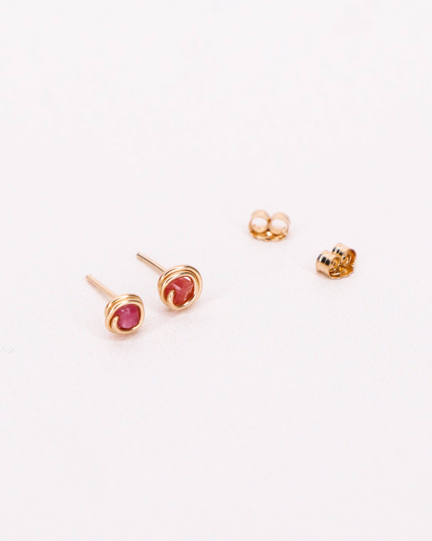 Auster - rose: Or / Tourmaline rose / Paire - DupontDupont