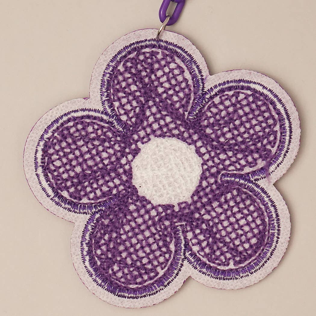 Breloque de sac porte-clés Fuzzy Flower