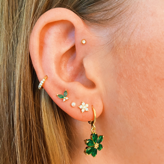 Boucles d'oreilles Fleurs Green