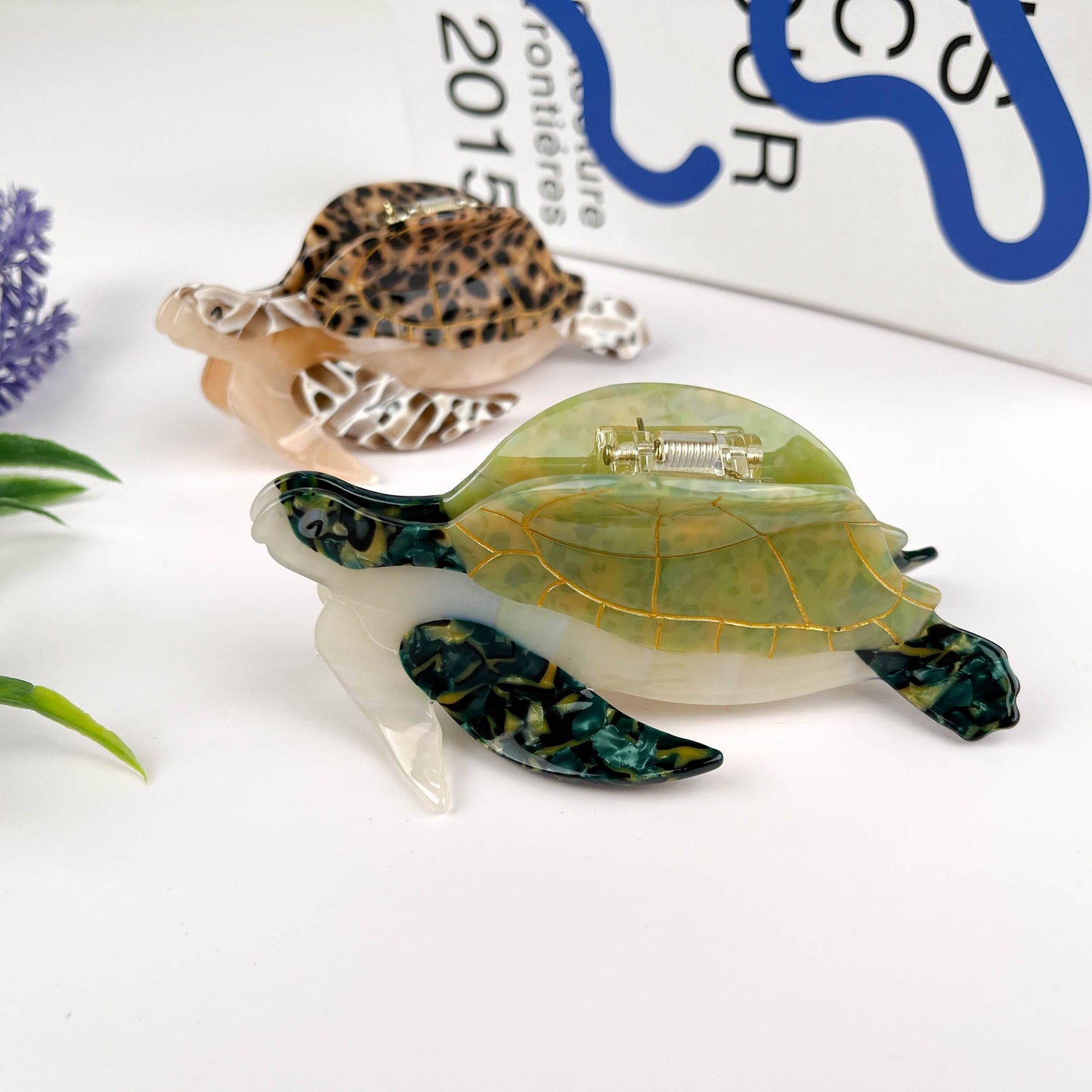 Pince à cheveux tortue en acétate