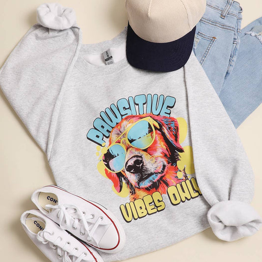 Sweat molleton PAWSITIVE VIBES ONLY
