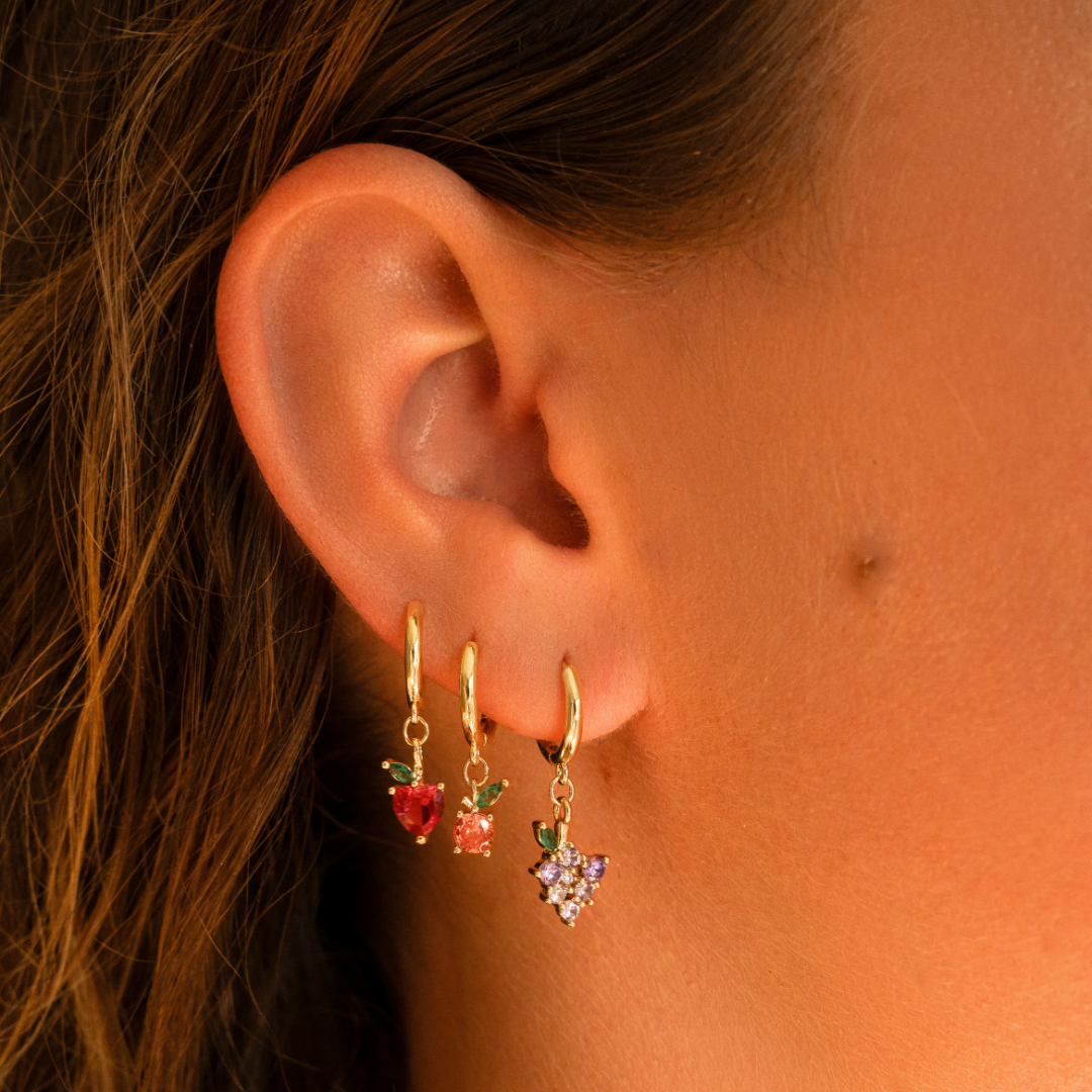 Boucle d'oreille puce Pomme rouge - DupontDupont