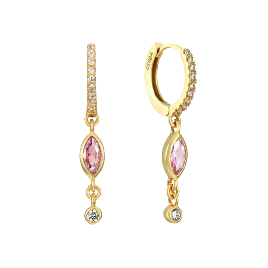 Boucles d'oreilles Isolde rose: Roze / Goud - DupontDupont