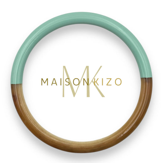 Jonc laqué en corne de buffle bleu-vert lagon: C04-M - DupontDupont