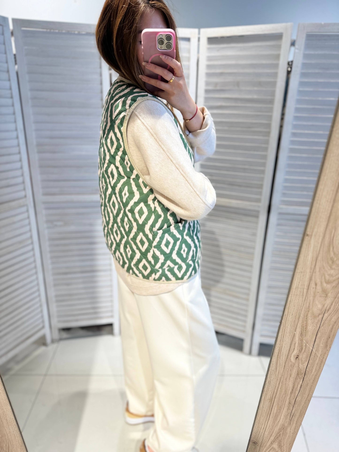 Gilet Imprimé Chic - gia044vert