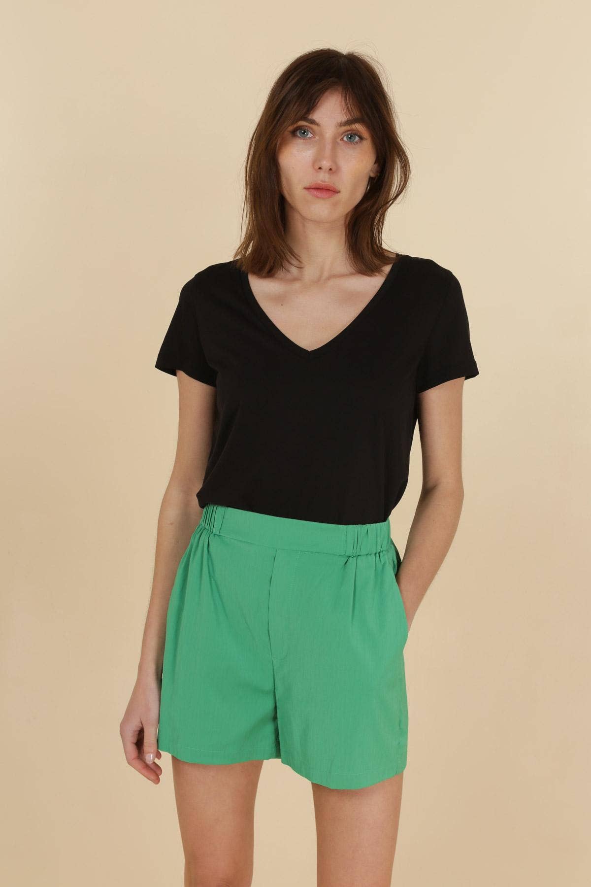 T-SHIRT COL V CUPRO