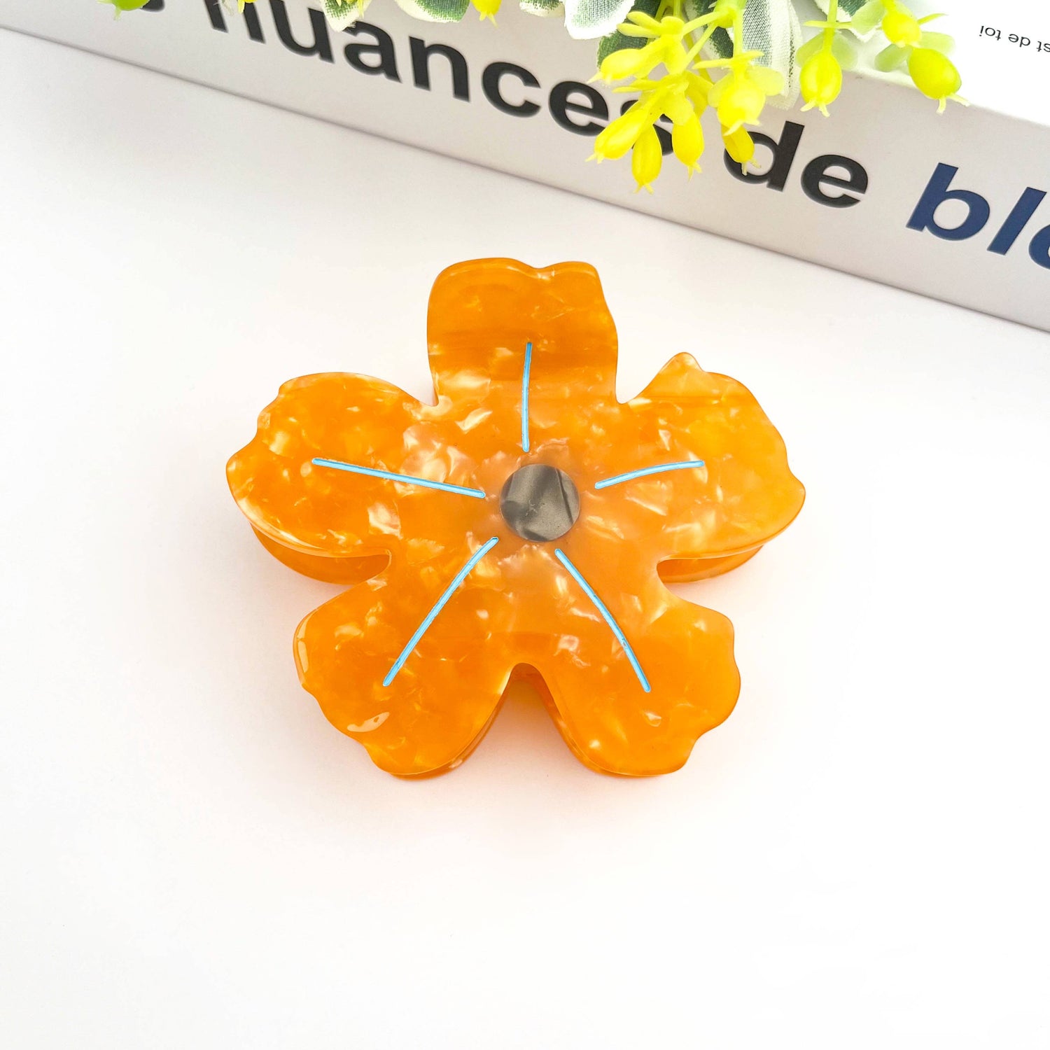 Pince à cheveux fleur d'été, pince à cheveux de plage: Bleu - DupontDupont