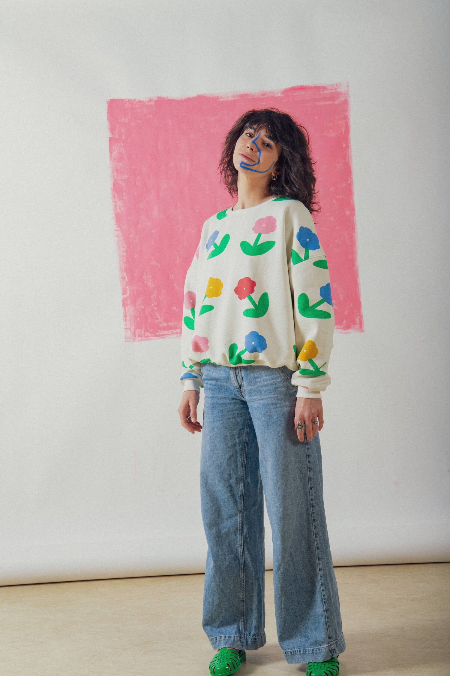 Sweat Femme Oversize Coton - Multiflower - DupontDupont