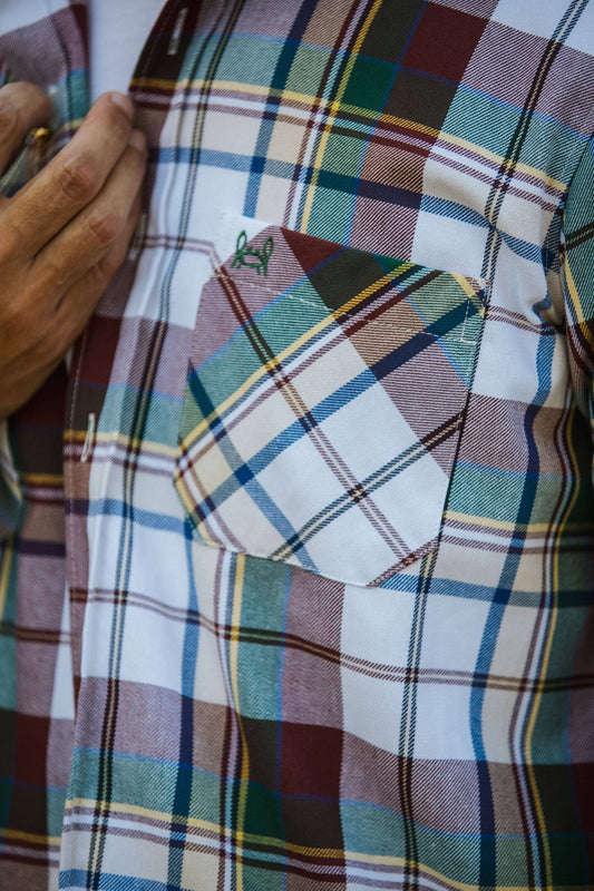 Surchemise Flanelle Blanc Bordeaux: M (3)