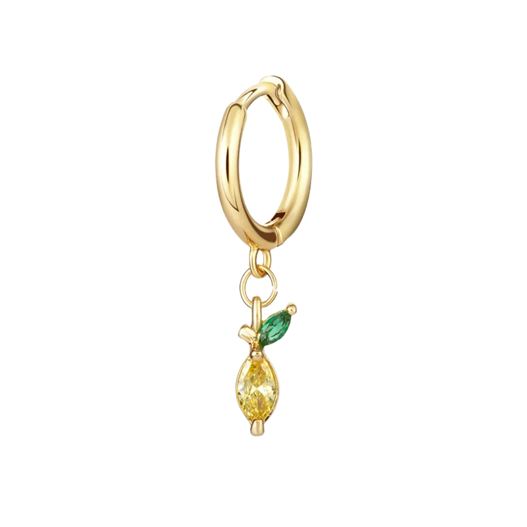 Boucle d'oreille joli citron: Geel / Goud - DupontDupont