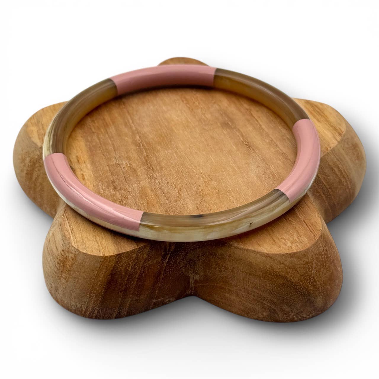 Jonc corne de buffle alterné Rose