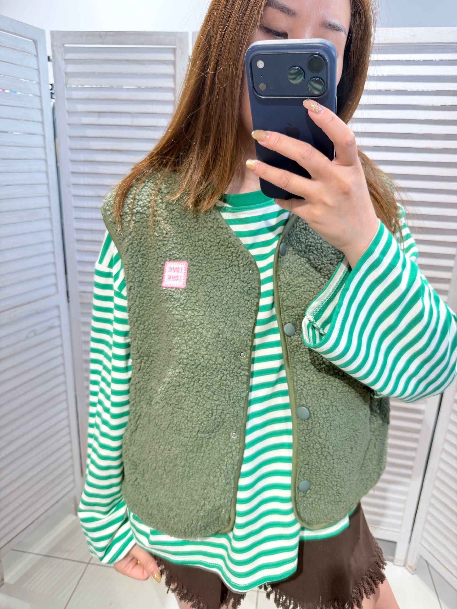 Gilet teddy boutonné: Kaki / TU - DupontDupont