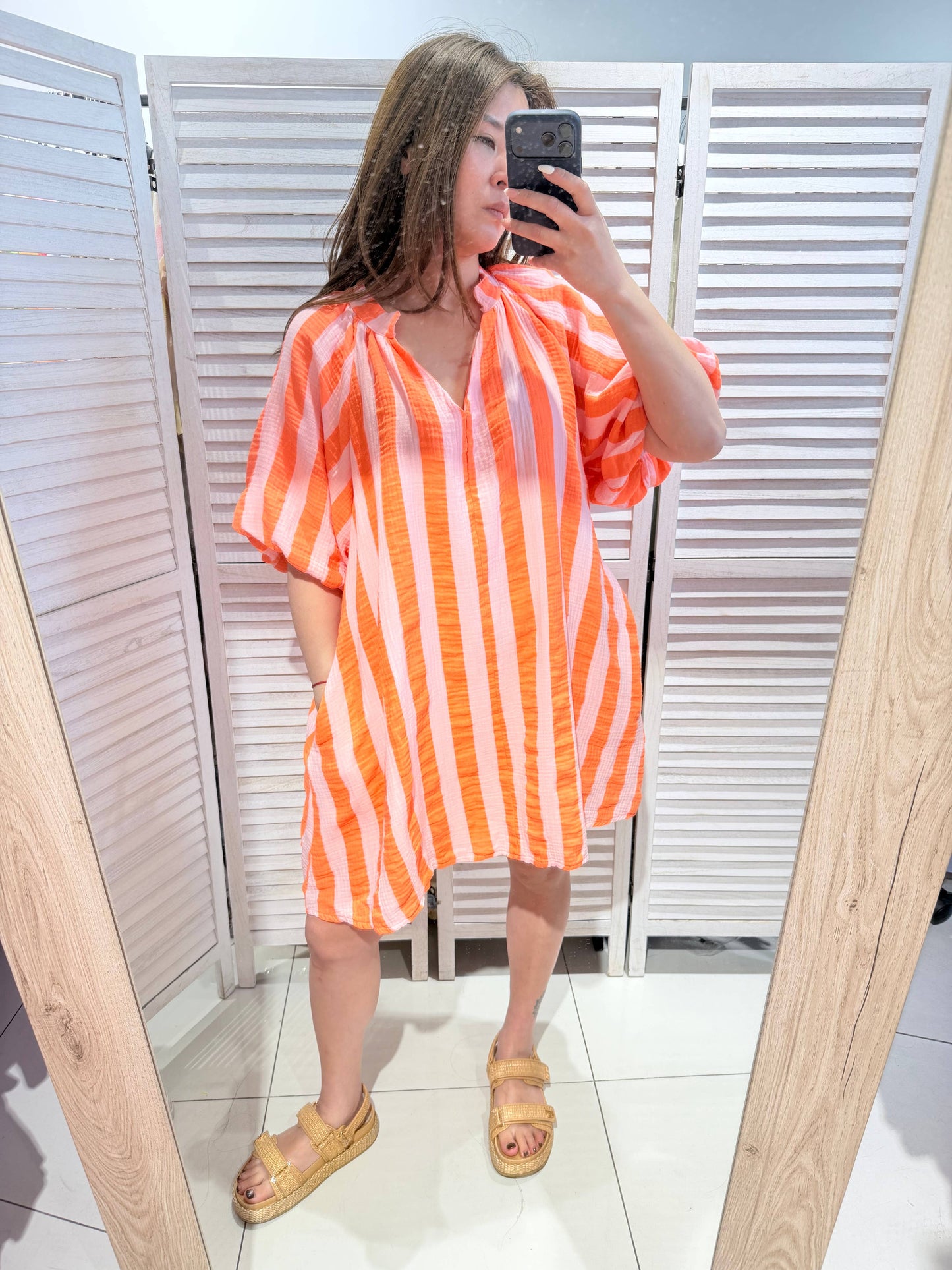 Robe imprimée coton: Rose / TU