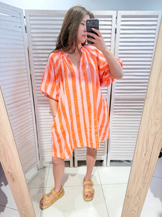 Robe imprimée coton: Rose / TU