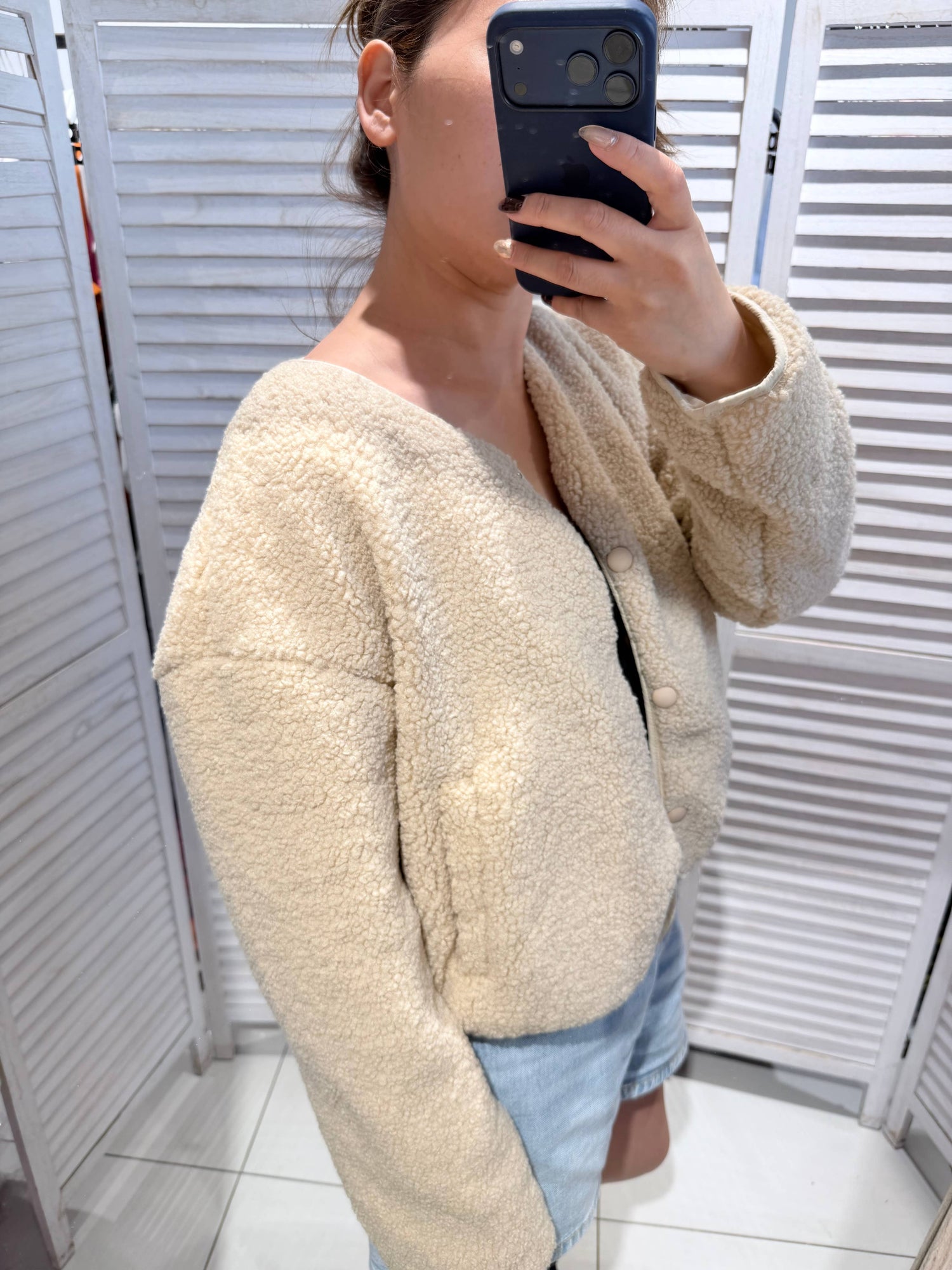 Veste en sherpa imprimée: Beige / TU - DupontDupont