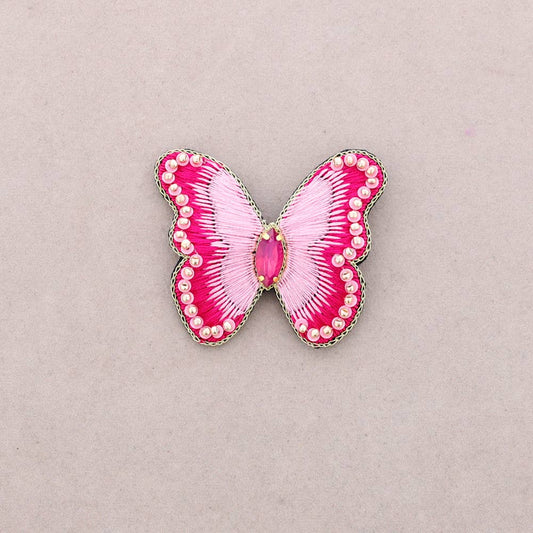 Broche papillon à sequins: Fuchsia