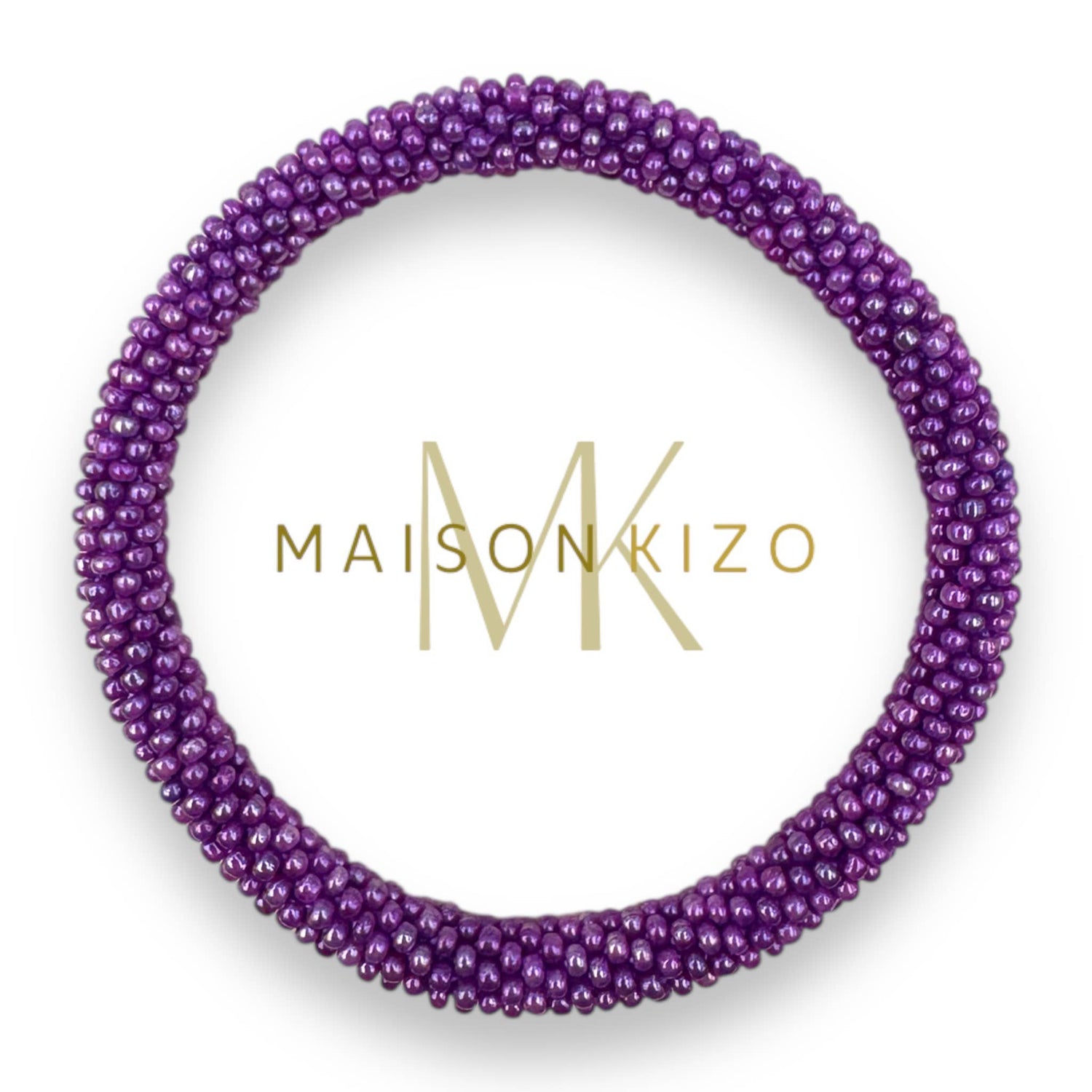 Bracelet népalais perles violettes V11 - DupontDupont