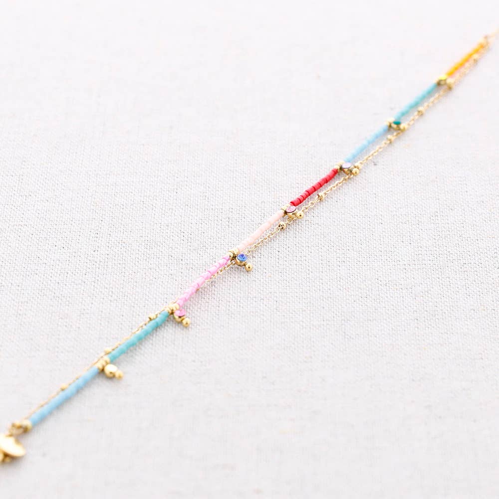 Bracelet de cheville en acier Miyuki à double perles: Combiné 4