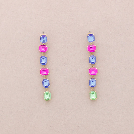 Boucles d'oreilles pendantes carrées