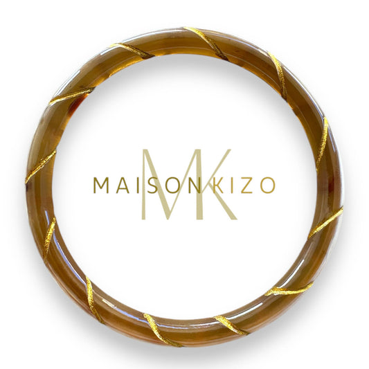 Jonc laqué en corne Torsadé