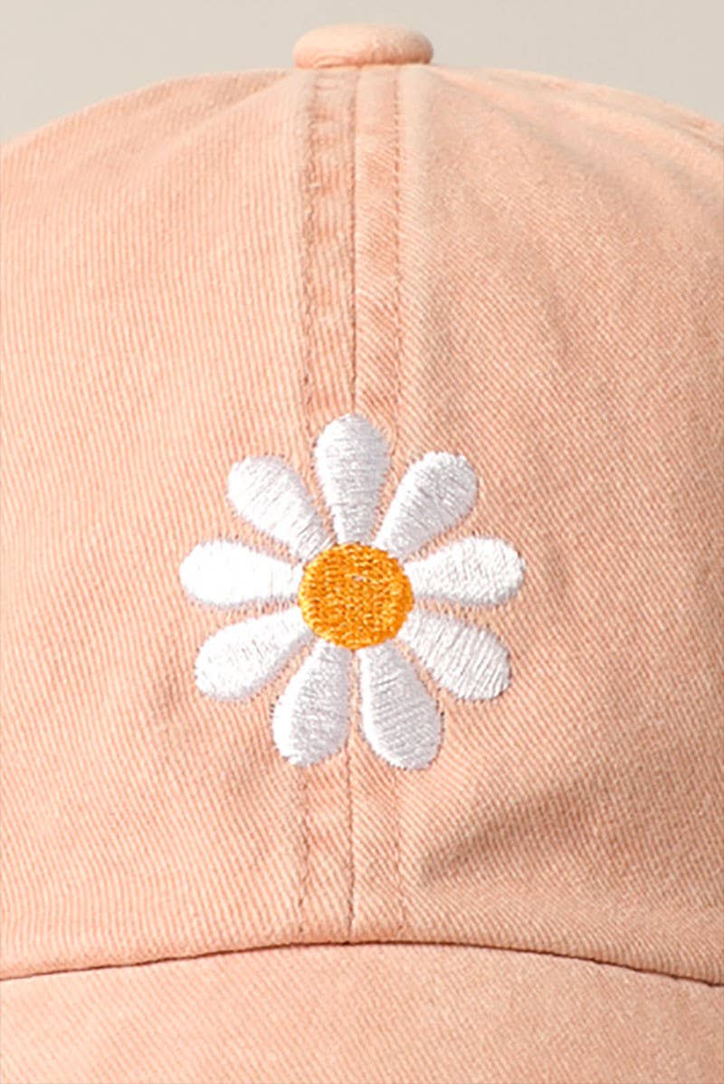 Casquette brodée Daisy bleu