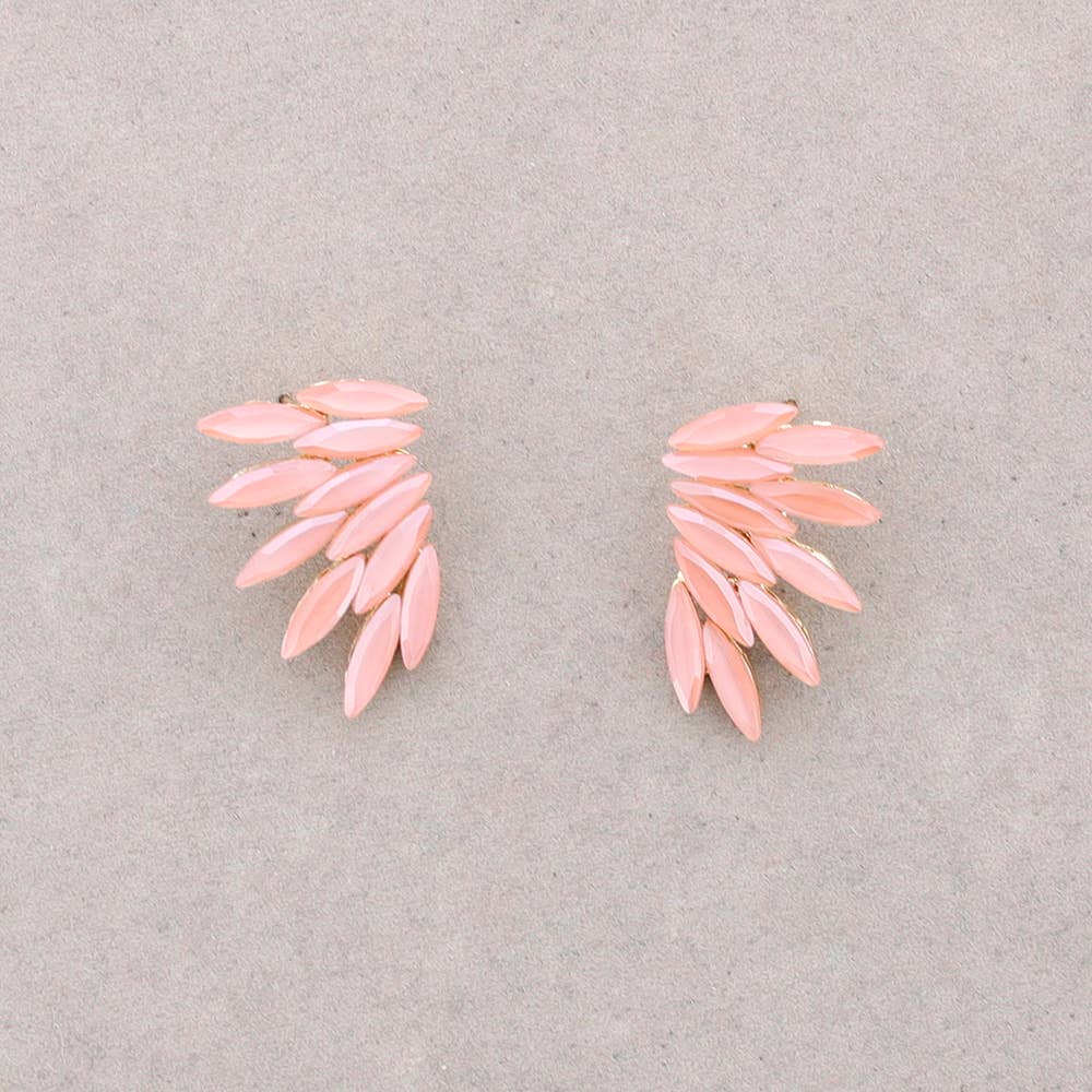 Boucles d'oreilles en forme d'aile en cristal: Corail - DupontDupont