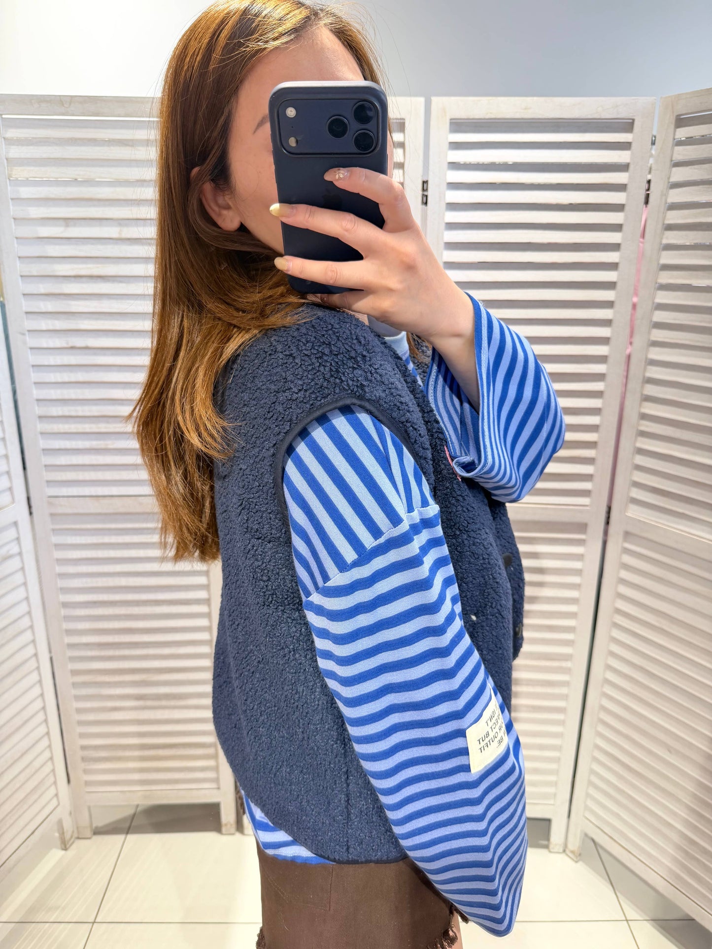 Gilet polaire à boutons: Marine / TU