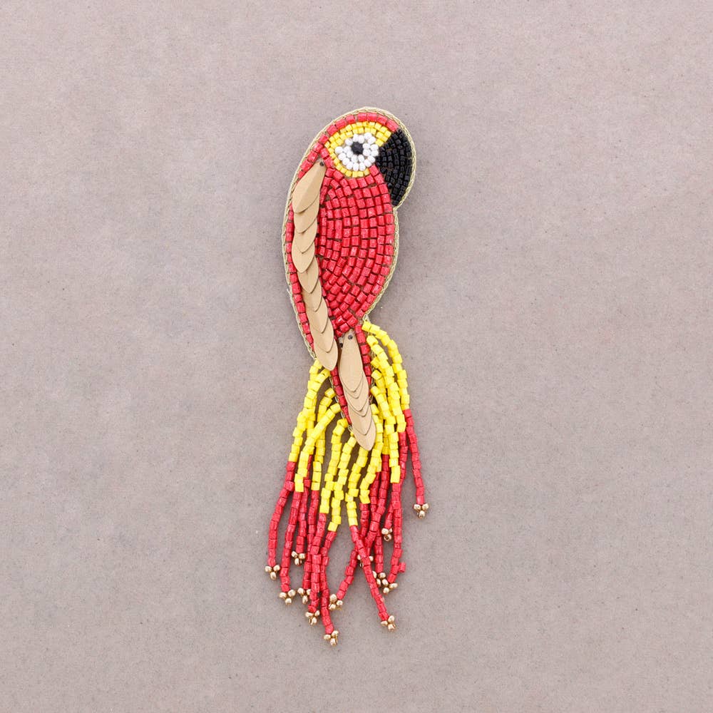 Broche Oiseau Paillettes: Rojo - DupontDupont