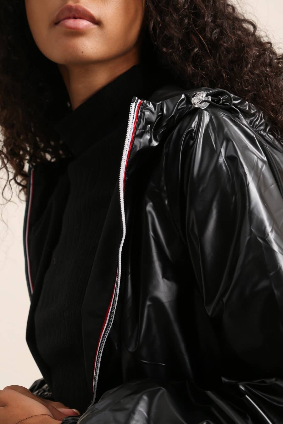 Veste imperméable réversible longue à capuche: Blanc