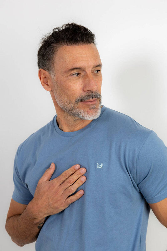 T-shirt Basique Bleu Acide: L