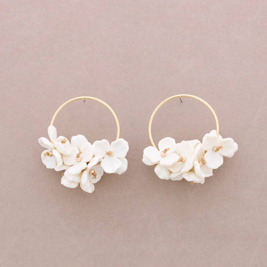 Boucles d'oreilles anneau fleur - DupontDupont