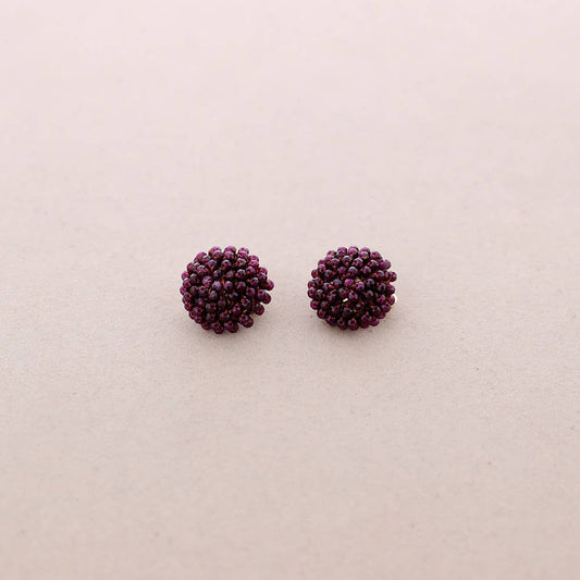 Boucles d'oreilles à clip en cristal  Fuchsia