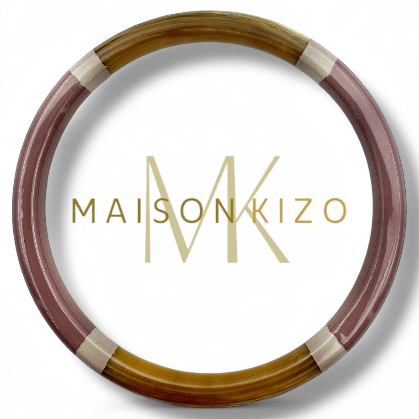 Jonc laqué en corne de buffle  Mauve poudré