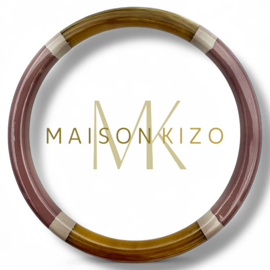 Jonc laqué en corne de buffle  Mauve poudré