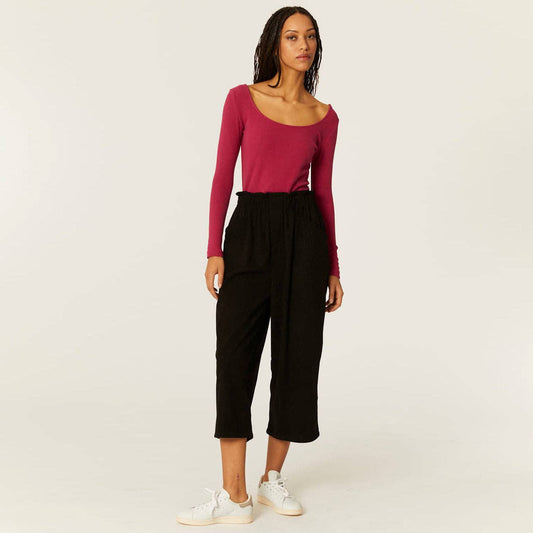TOP COL ROND CERISE