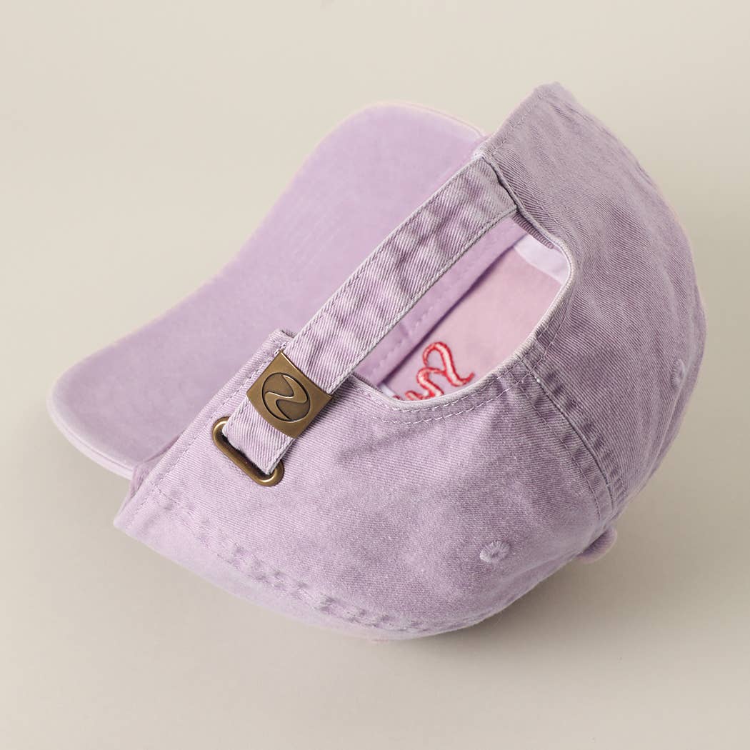 Casquette coton brodée "Strong Moms Club" Rose
