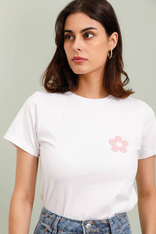 T-shirt patch marguerite
