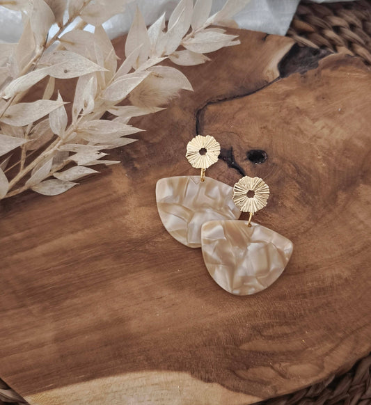 Boucles nude marbré