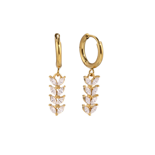 Créoles pendantes Feuille