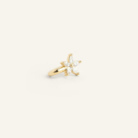 Earcuff Hélix Fleur Sofia: Or plaqué